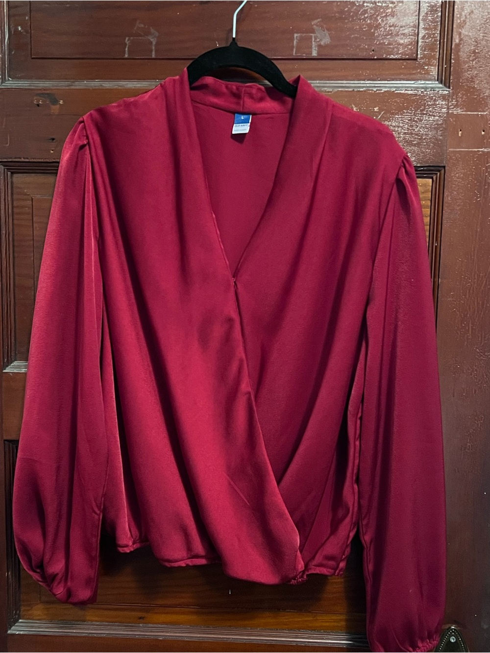 NWOT- Old Navy Wine Red Draped Wrap Blouse